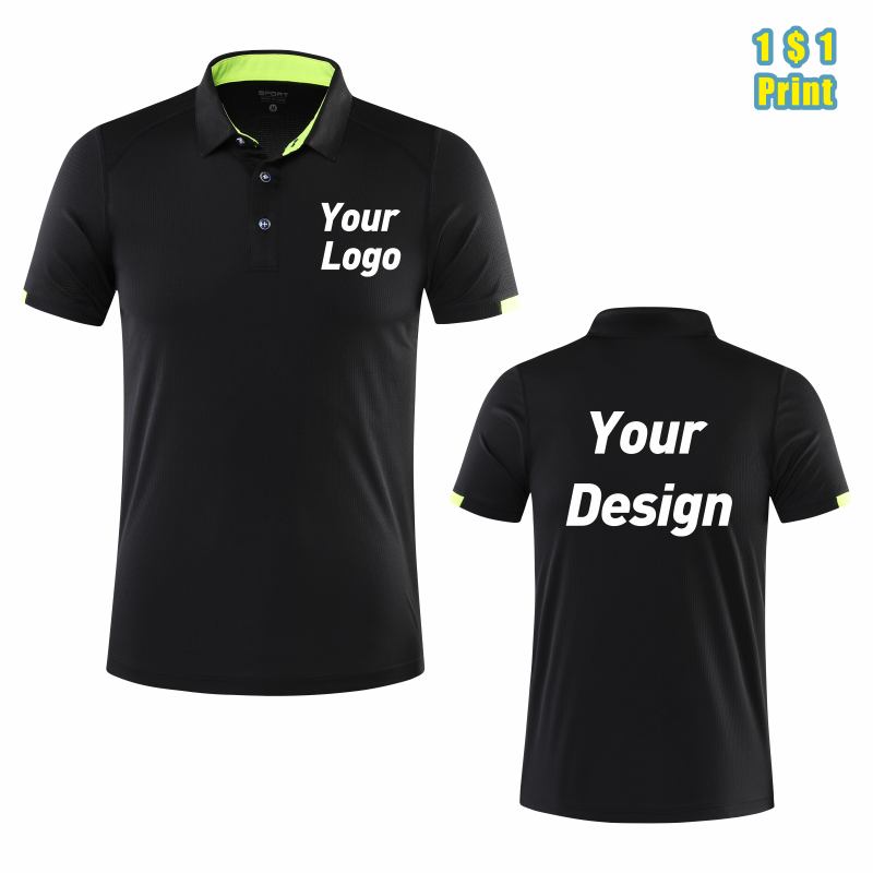 Embroidery Design Logo - Polo sportiva traspirante ad asciugatura rapida