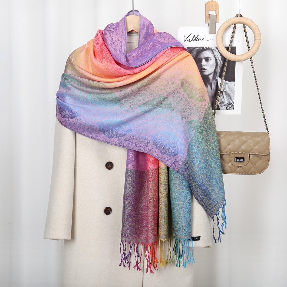 Embroidery Rose - Sciarpa Hijab con ricamo rosa retrò,
