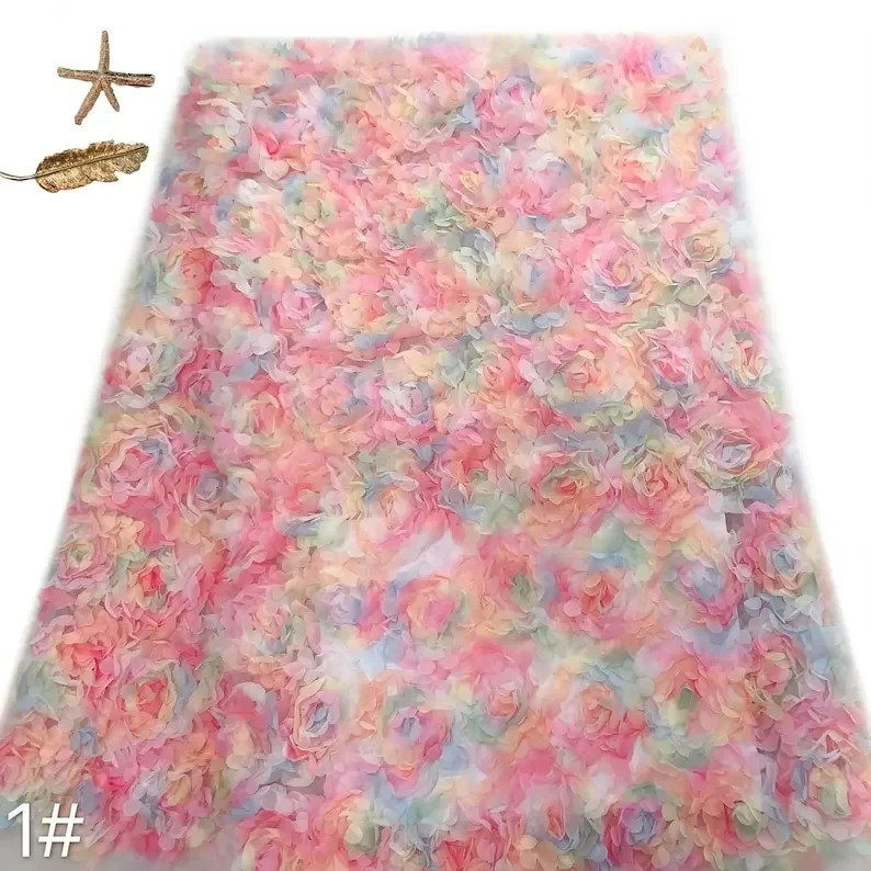 3d chiffon rosa fiore tessuto  - Embroidery Rose recensione e prezzo